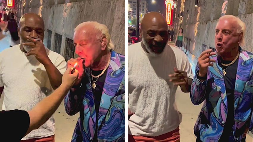  Mike Tyson, Ric Flair Smoke Blunts Together After Cannabis Conference