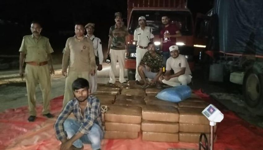  Assams crackdown on drugs c police seize 1,108 kg of Cannabis hidden in truck
