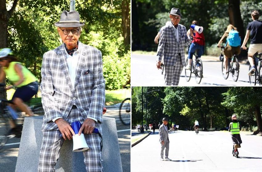  Activist takes on Central Park’s speeding ‘Tour de France’ cyclists with bullhorn, radar device