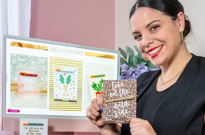Happy holidaze! Cannabis greeting cards include space to insert a joint