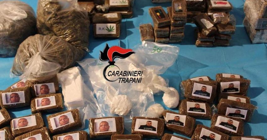  Police seize cache of drugs branded with photos of Mafia bosses