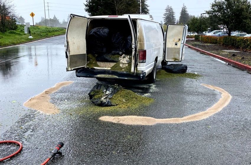  PHOTOS: Van full of marijuana explodes on California highway