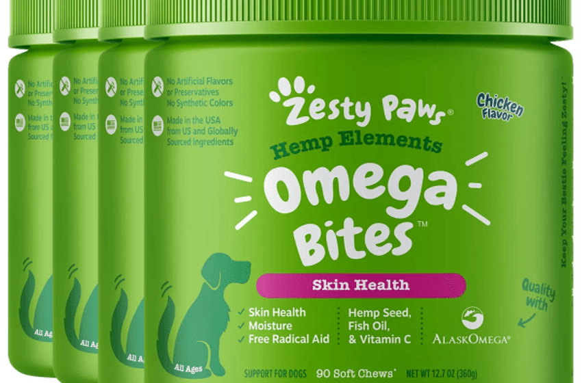  4-Pack: Zesty Paws Hemp Elements Omega Bites (360 Soft Chews) 4 for $19.99