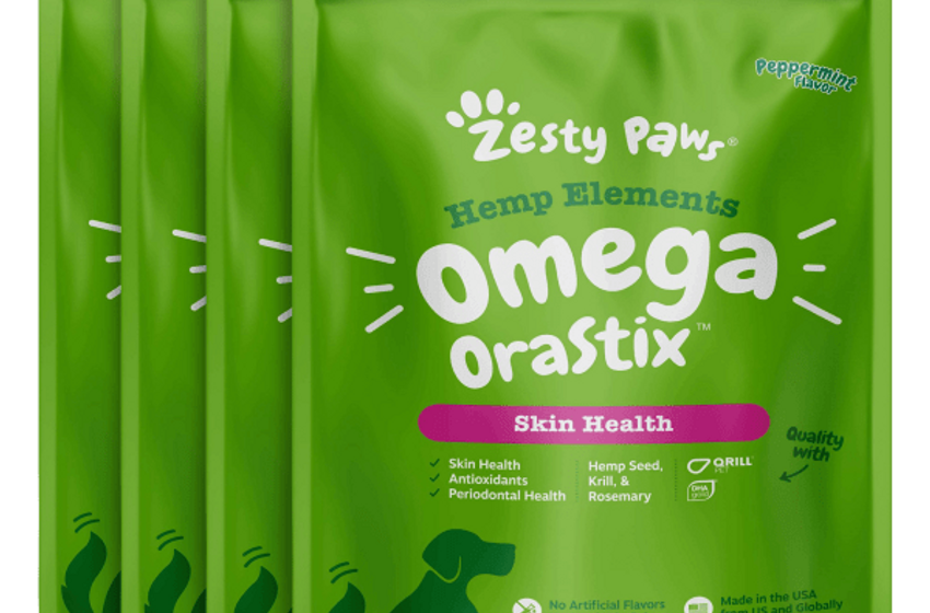  4-Pack: Zesty Paws Hemp Elements Omega Orastix Dental Chews (Best By: 12/2/2022) 4 for $9.99