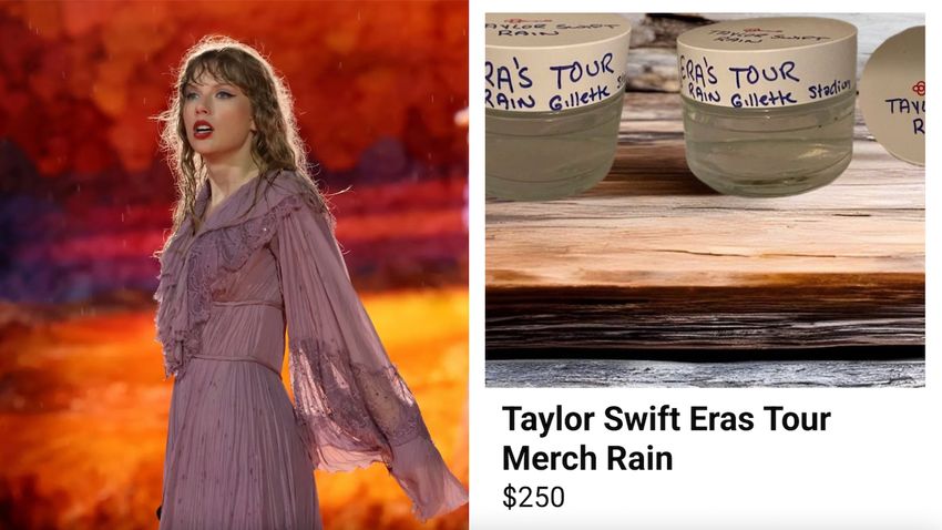  Taylor Swift Fan Sells Jarred Rain Water from Boston Show for $250 Apiece