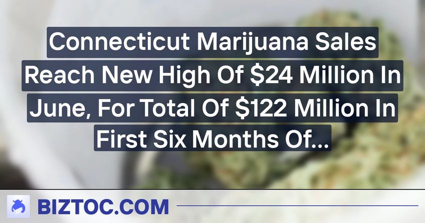  Connecticut Marijuana Sales Reach New High Of $24 Million In June, For Total Of $122 Million In First Six Months Of Recreational Sales