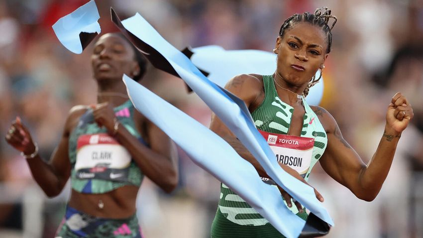 Charleston springs 100m surprise, Richardson triumphs in women’s 100m