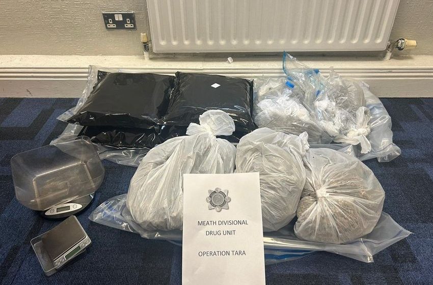  Gardaí arrest man (40s) after seizing 11 bags of cannabis worth €120k in Co Meath