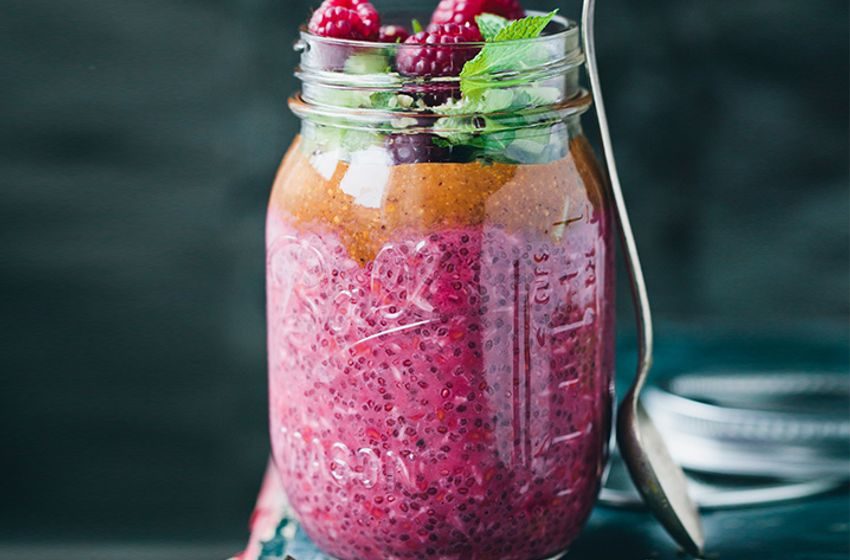  Green Kitchen Stories’ Berry Chia Pudding With Hazelnuts + Mint