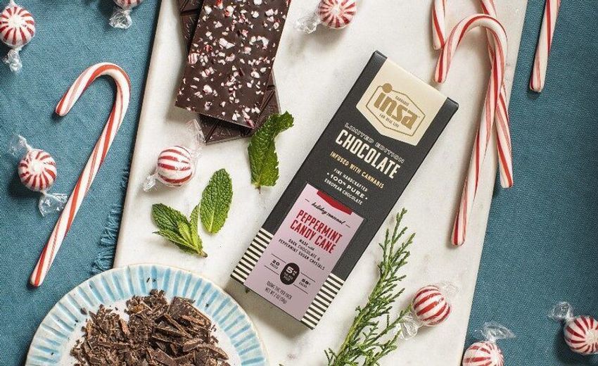 Seasonal Cannabis Candy Bars – Insa Peppermint Candy Cane Chocolate Bar Has 5mg of THC Per Serving (TrendHunter.com)