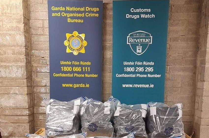 Two men arrested after €1.25M worth of cannabis seized in Kildare