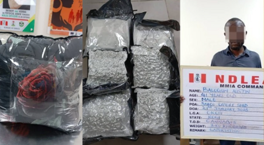 NDLEA intercepts UK-bound cannabis hidden in duvet at Lagos airport, arrests two