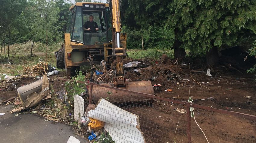 Council mobilises digger to clean up filthy drugs den near UK’s first safe consumption room