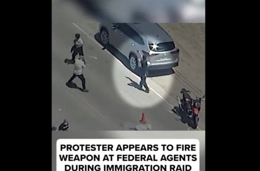 ABC7 Seems to Have Trouble Connecting the Word Gun to a Protester at CA ICE Raid