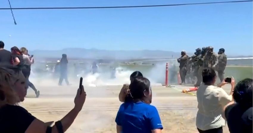  Protesters, federal agents clash during ICE raids at California farms