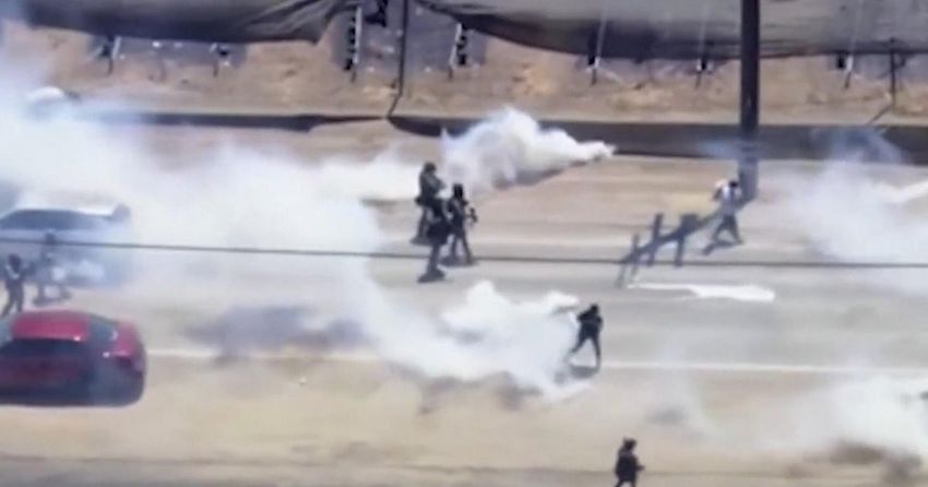  Protesters, federal agents clash after immigration raid on California cannabis farm