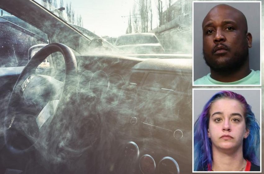 NY couple caught ‘hot-boxing’ car with 2-year-old in the backseat outside Miami Beach hotel