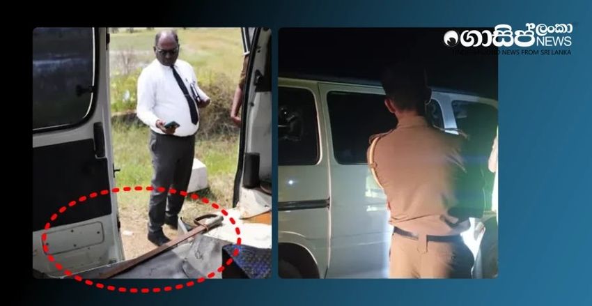  A sword in the van driven by the 17-year-old Jaffna student who was shot dead after driving ignoring orders.