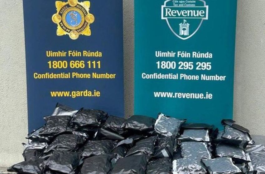  Man (30s) charged following seizure of over 100kg of cannabis worth €2m in Clare