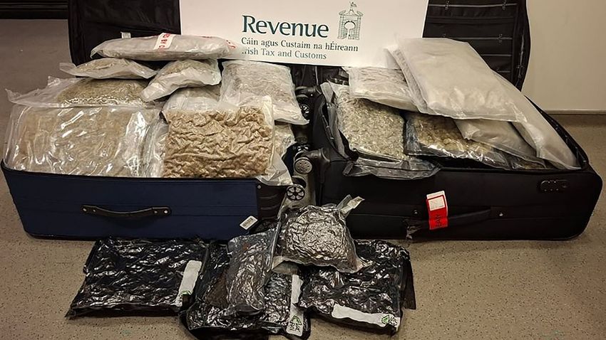 Police seize more than £800,000 worth of crystal meth and cannabis from passenger’s luggage at Dublin Airport