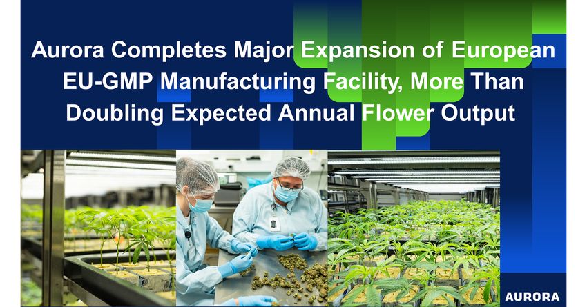  Aurora Completes Major Expansion of European EU-GMP Manufacturing Facility, More Than Doubling Expected Annual Flower Output