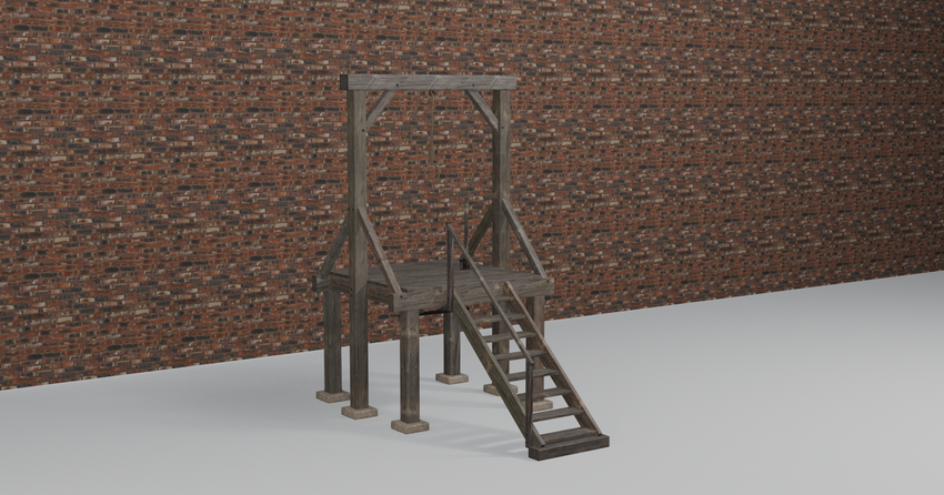  Frontier Gallows (Rigged, Animated Trapdoor & Noose) by Exaro Studio