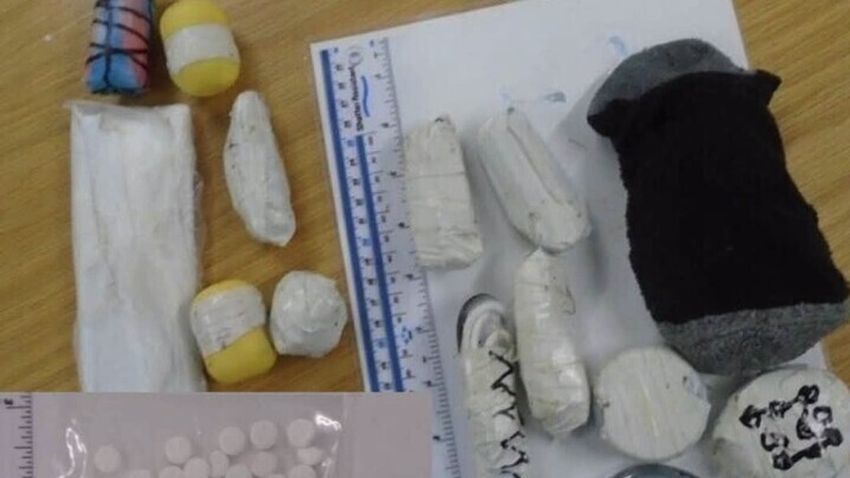  Paper with drug spice among contraband seized from prison
